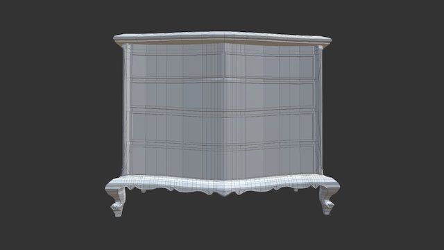 1950s Spanish Red Lacquer Commode 3D Model