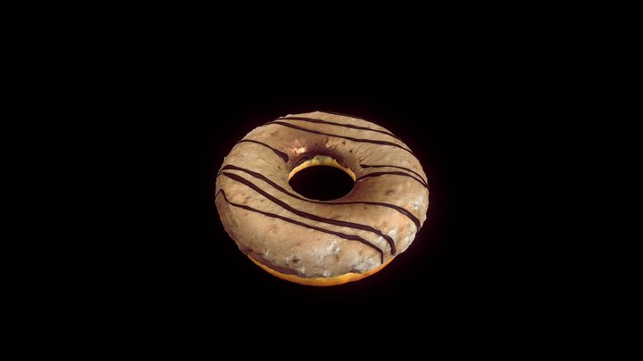 Chocolate Peanut Butter Donut 3D Model
