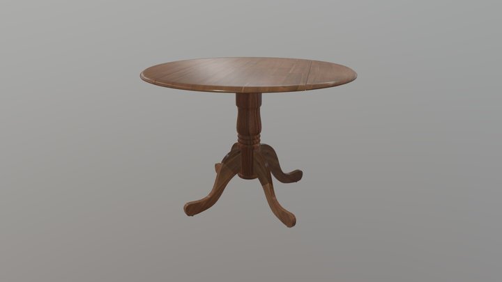 Foldable Round Dining table 3D Model
