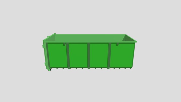 Industrial trash container 3D Model