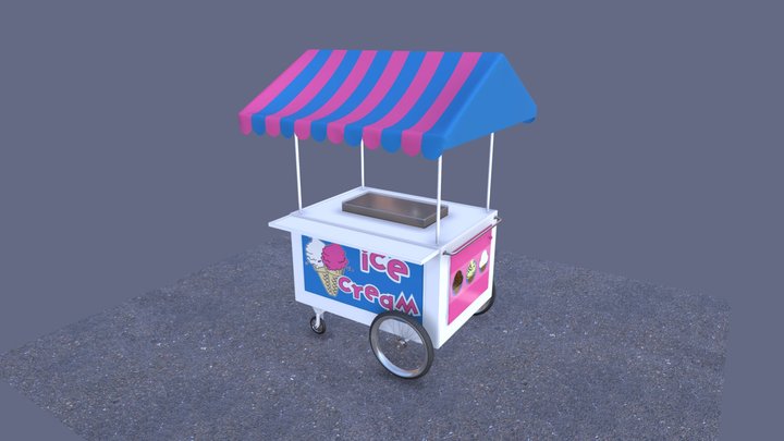 Ice Cream Cart 3D Model