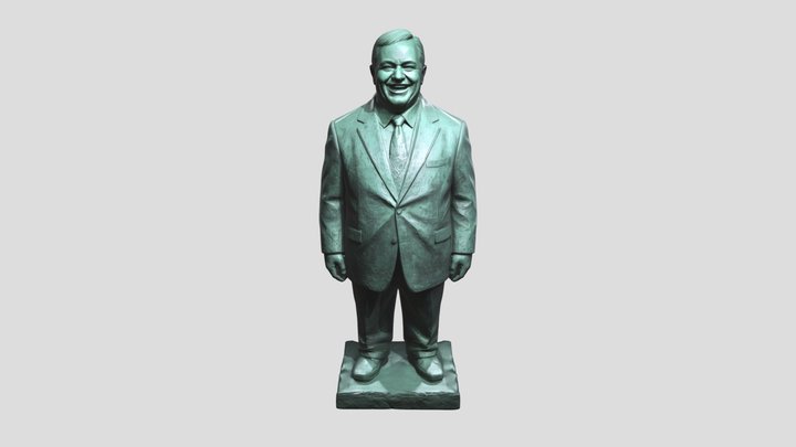 Smiling Statue in a Suit 3D Model