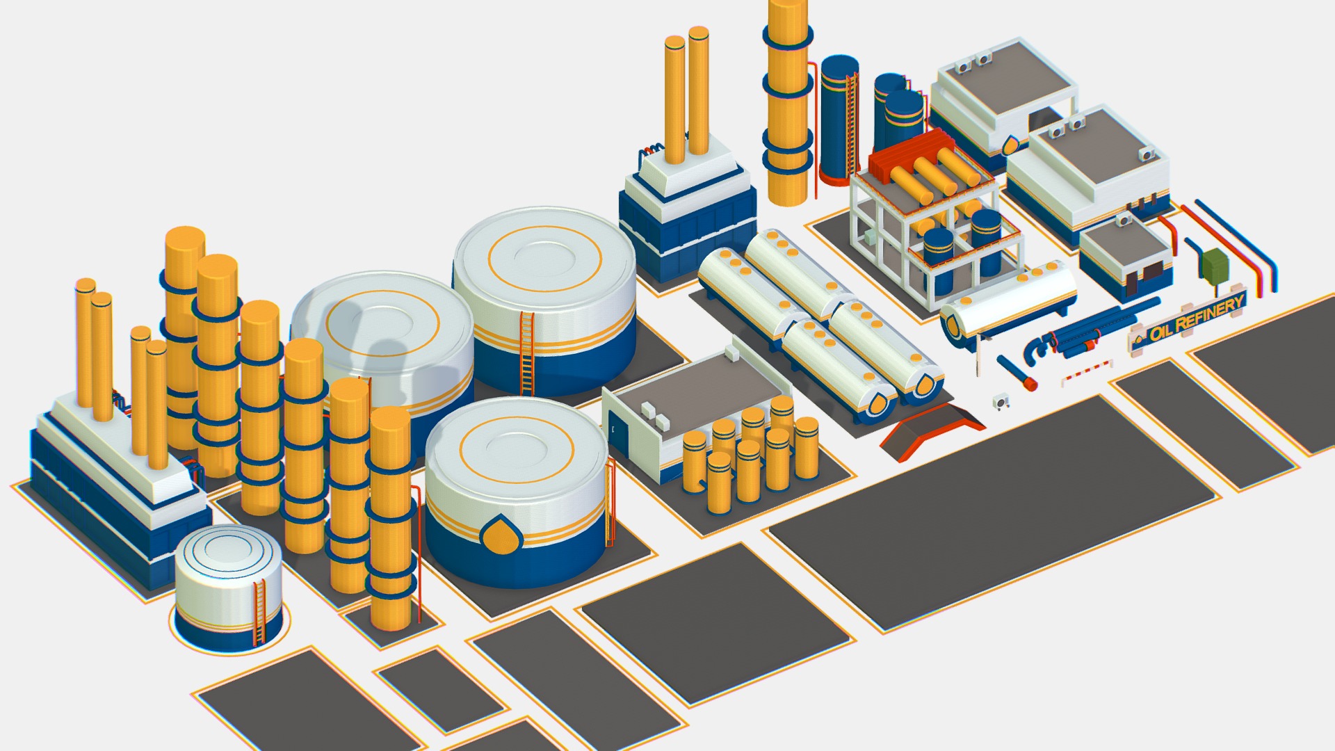 3D model Isometric Oil Barrel Idustry Build Constructor - This is a 3D model of the Isometric Oil Barrel Idustry Build Constructor. The 3D model is about diagram.
