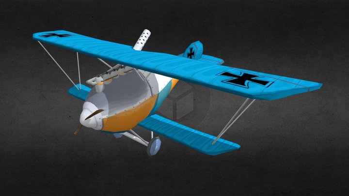 GameArt WW1 Plane Styelized 3D Model