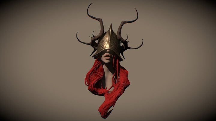 Character Practice - Horns&Helmet 3D Model