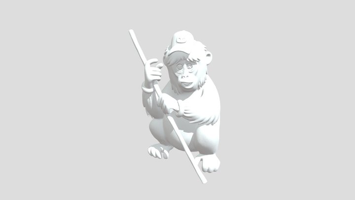 Macaque Worker 3D Model
