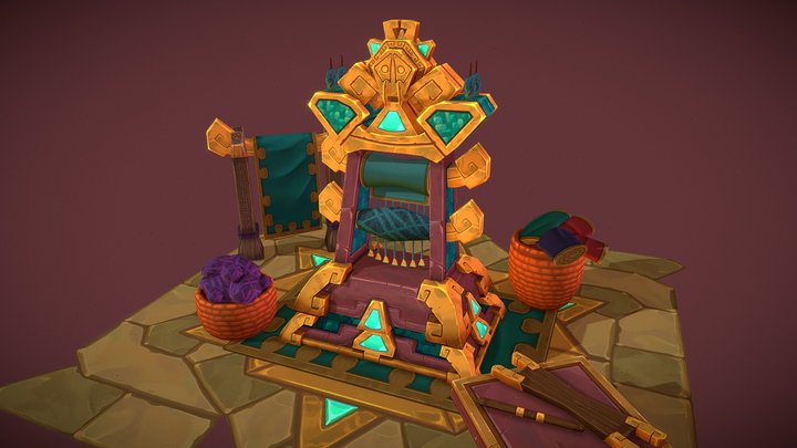 Hand-painted Zuldazar Loom 3D Model