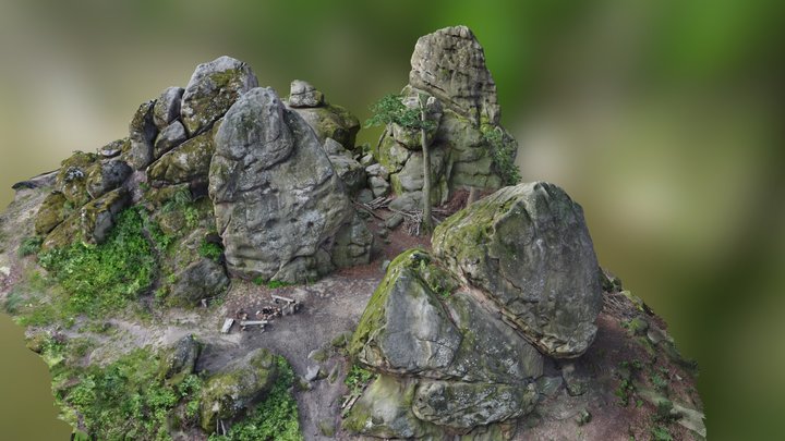 3D Osvětimanské skalní město (Čertovky) 3D Model