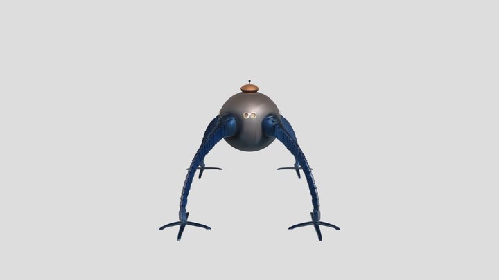 Robot with four mechanical legs 3D Model