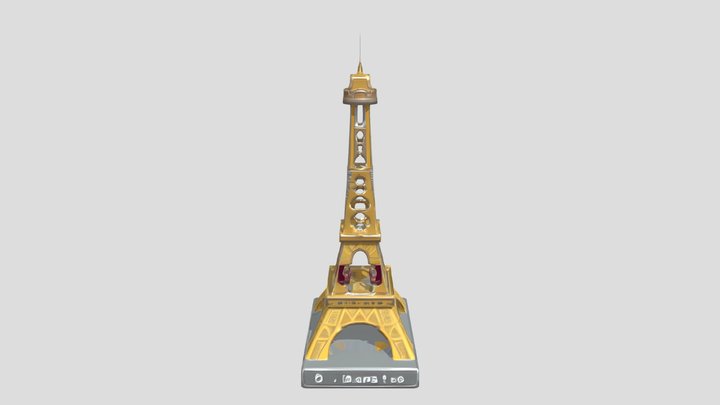 Eiffel Tower miniature on a base 3D Model