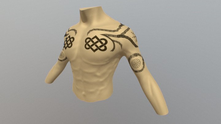 NBX-001_Tattoo-CelticKnotShoulderpads_v01 3D Model