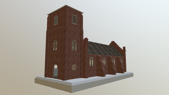 Church Building Model with PBR Textures 3D Model