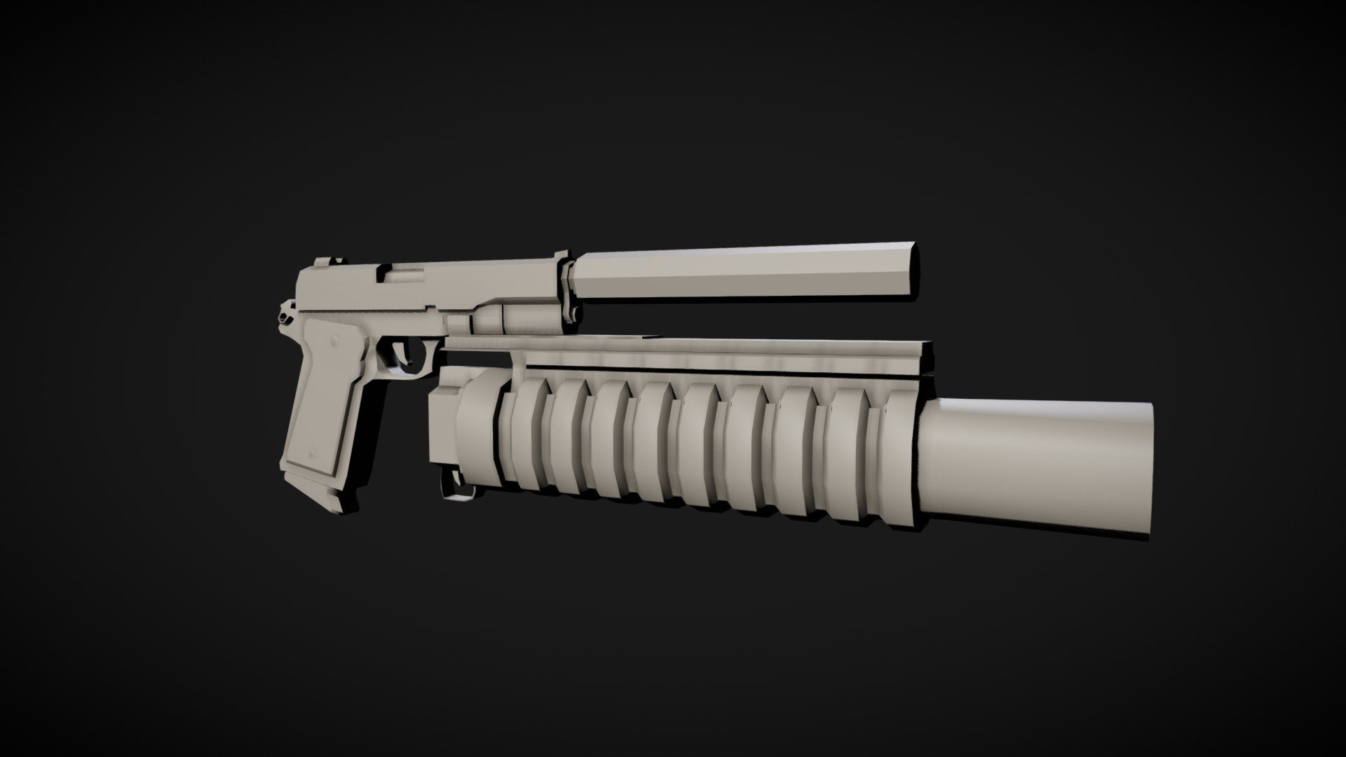 M1911S with underbarrel grenade launcher