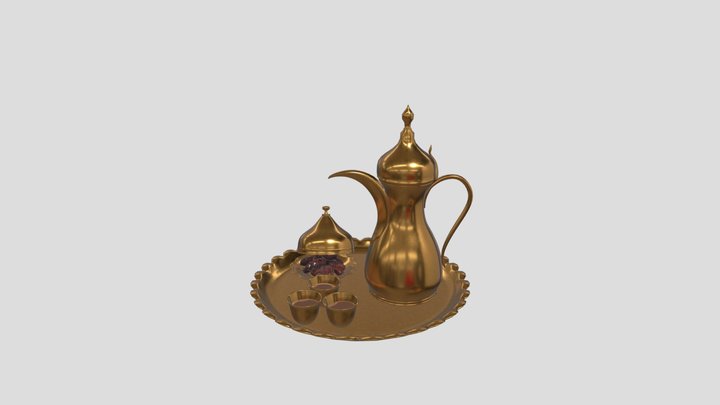 Arabic Dallah Ramadan Coffee Pot Set – Islamic 3D Model