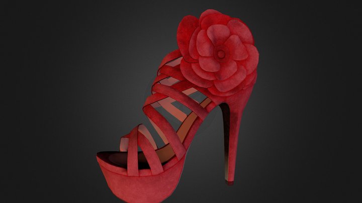Straps Ankle Heels 3D Model