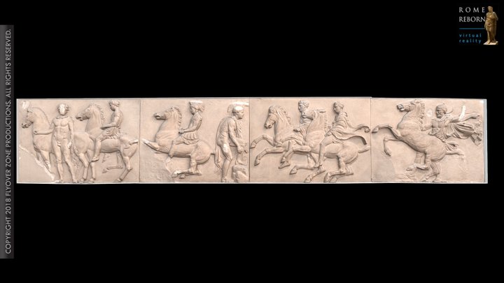 3D rendering of Parthenon West Frieze Part 2