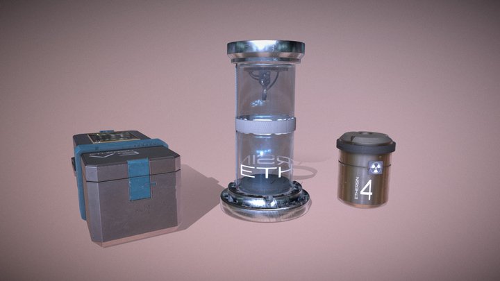 Sci Fi containers kit 3D Model