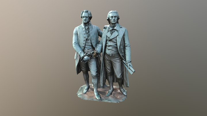 Goethe-Schiller Statue / Denkmal Weimar 3D-Scan 3D Model