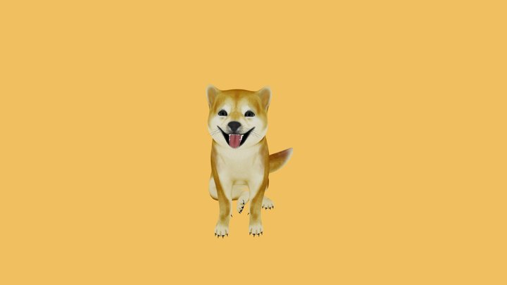 Feisty Doge Sneezing 3D Model