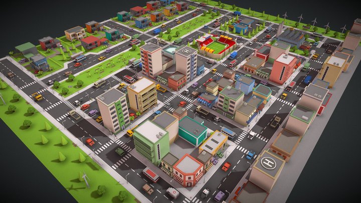 SimplePoly City - Low Poly Assets 3D Model