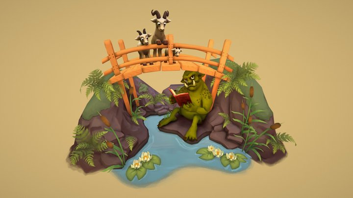 Three Billy Goats Gruff 3D Model