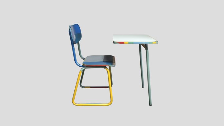 Mobiliario escolar 3D Model