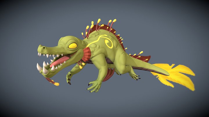 Caiman River God 3D Model