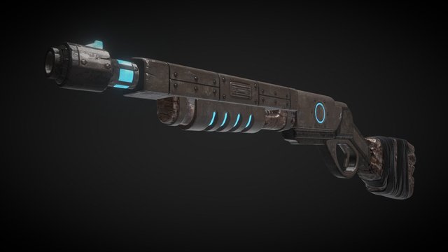 Alien Relic Shotgun 3D Model