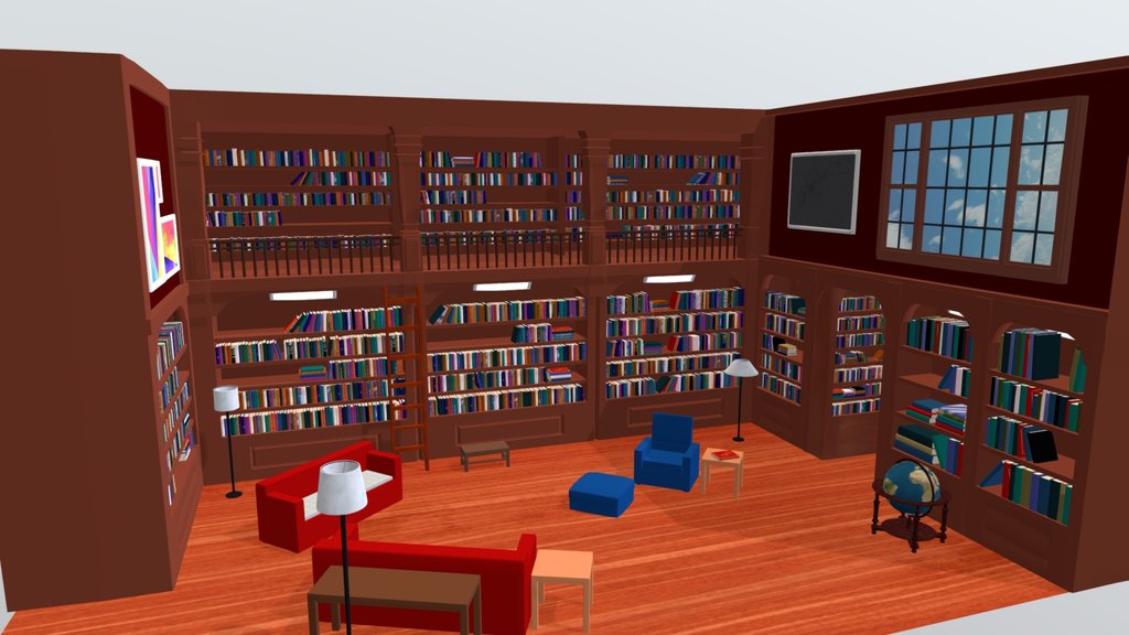 modelo 3d Muebles-Librería - Pequeña biblioteca 001 - TurboSquid 315513