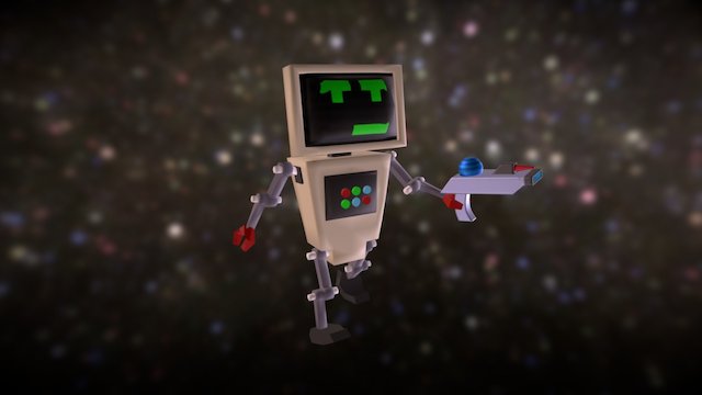 Retro Robot Character 3D Model