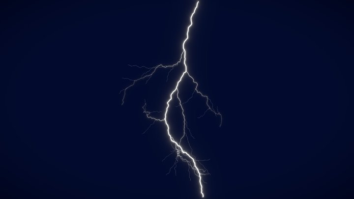 Realistic Cloud to Ground Lightning CG-10 3D Model