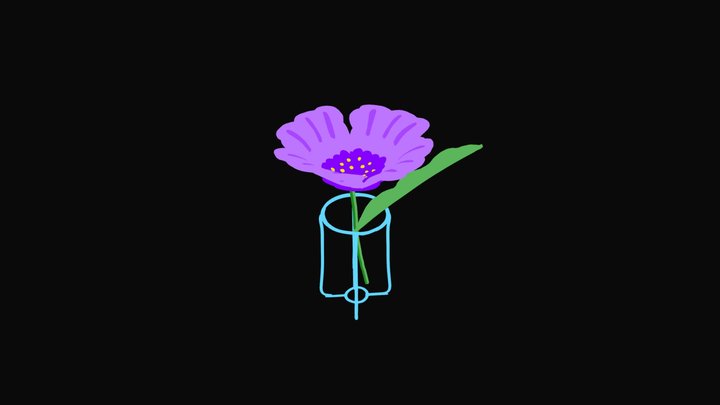 Flower drawing by 3D Sketchbook Feather 3D Model
