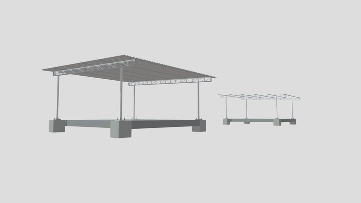 Modelo 3D - Cobertura Banheiros 3D Model