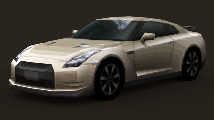 Nissan GT-R (PS1 Low-Poly) 3D Model