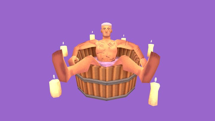 Geralt In The Bath 3D Model