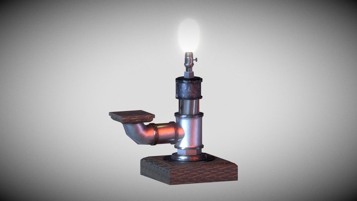 Steampunk Lamp 3D Model