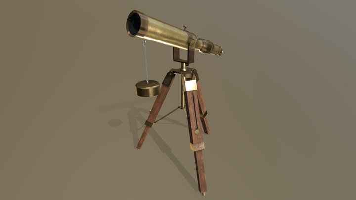 Antique Telescope - Hard surface Model 3D Model