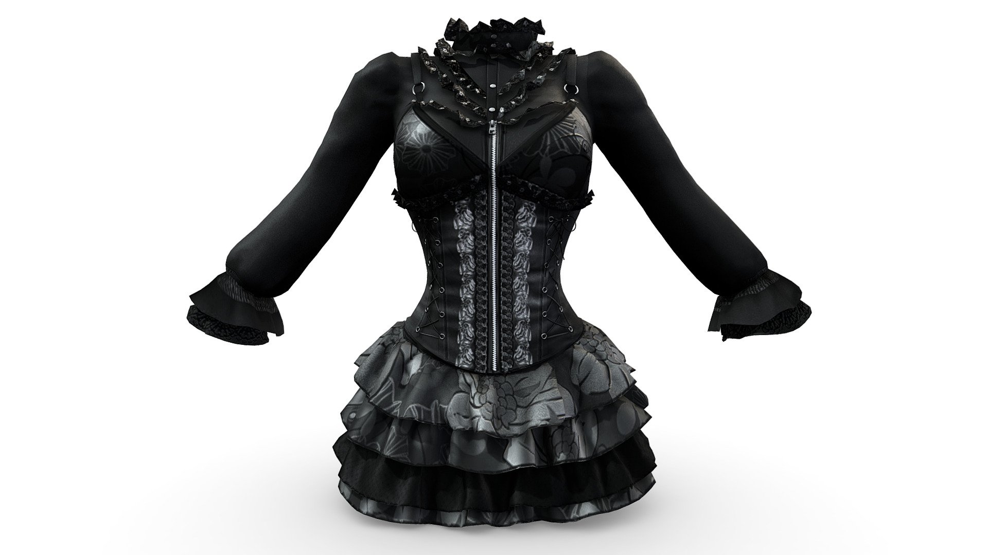 Pirate Corset Mini Dress - Buy Royalty Free 3D model by 3dia [d1fd3ae ...