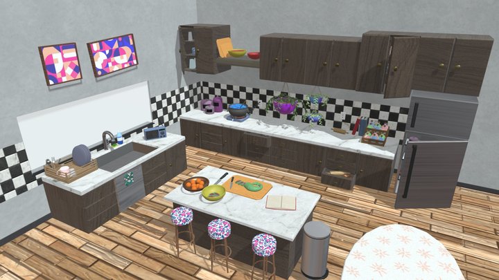 Kitchen Scene 3D Model