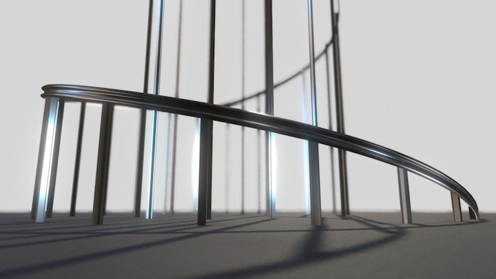 Highway Guardrail Installation 3D Model
