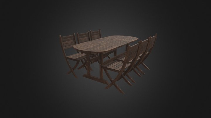 Garden Dinning Table 3D Model