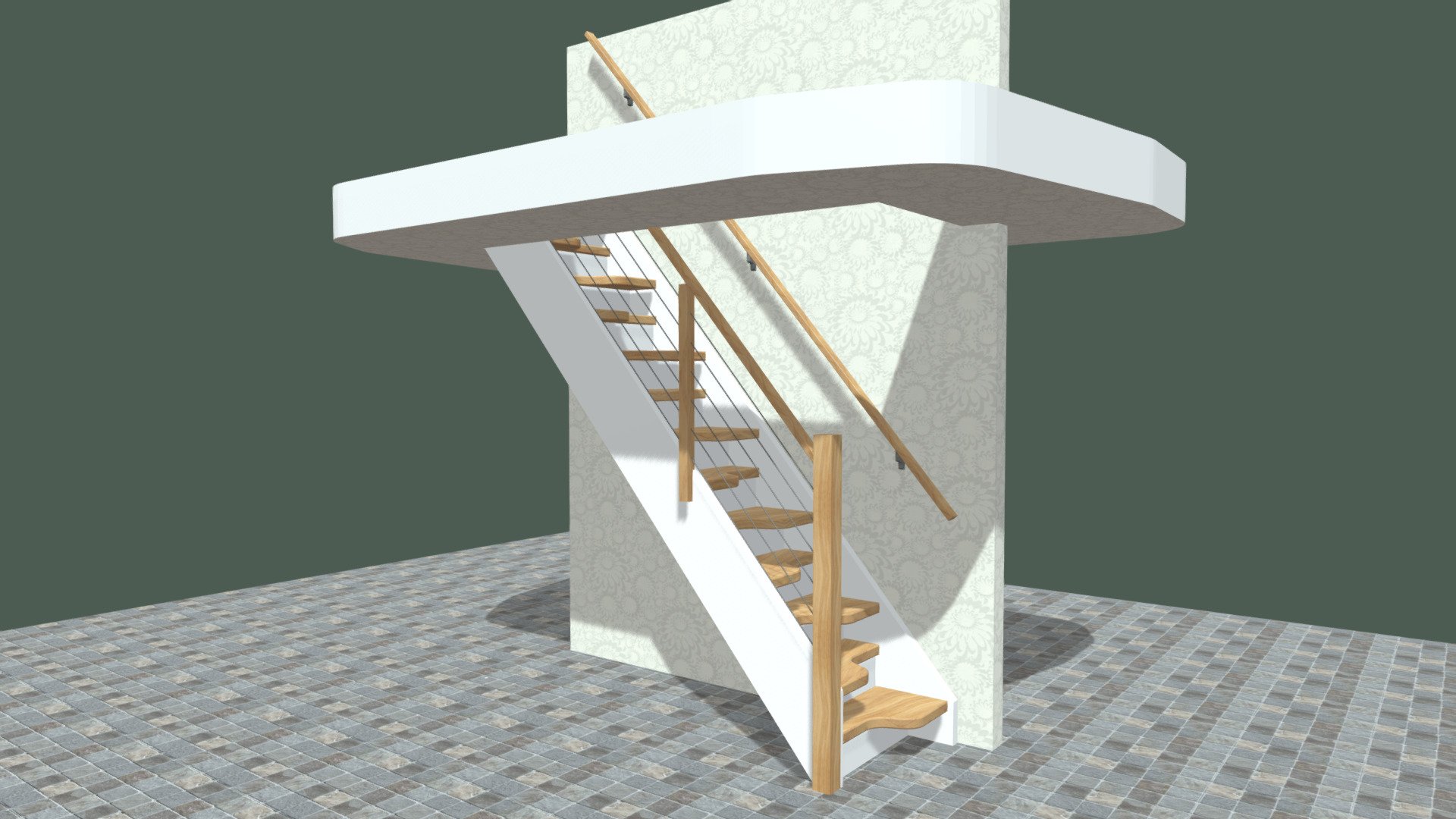 Chavez alternating stair - 3D model by TopTreadStairways (@clydemartin ...