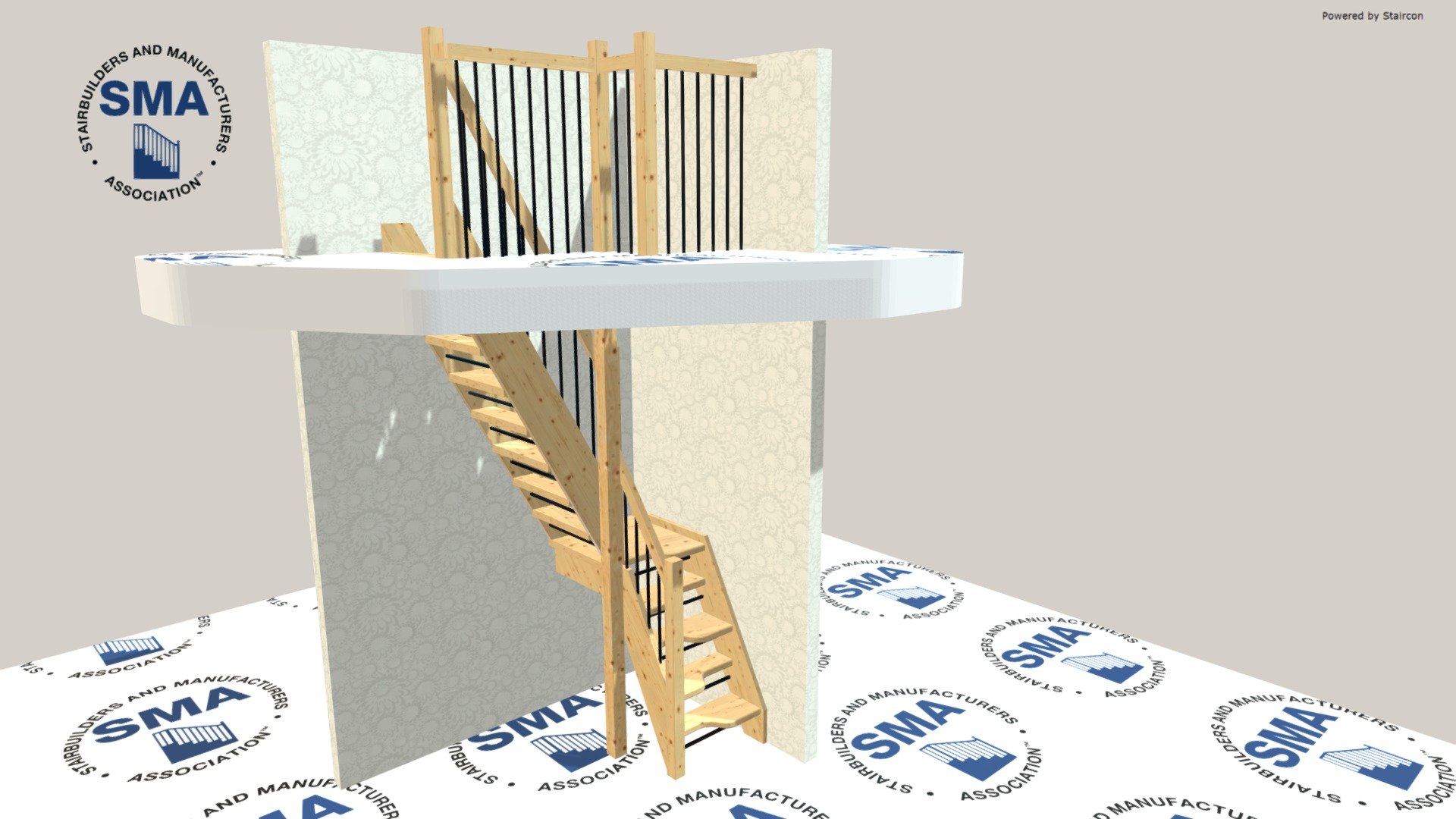 Alternating Treads With Landing - 3D model by 3D Software for Stair ...