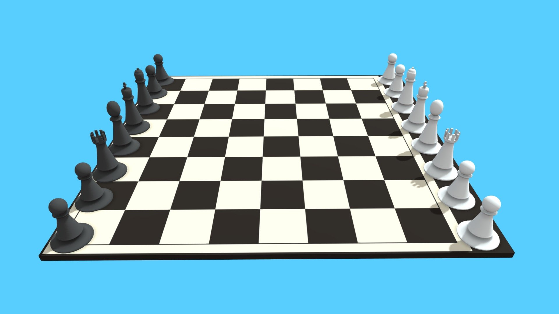 Low Poly Chess Board Set