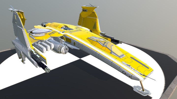 LRAT Space Fighter ReTextured 3D Model