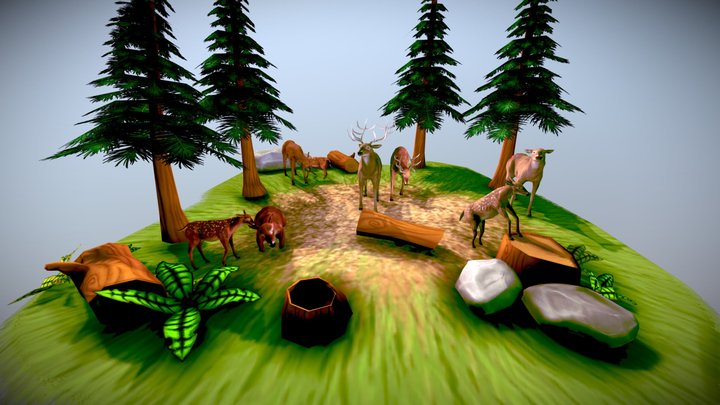 Deer Pack 3D Model