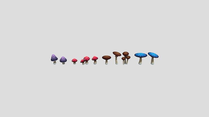 Mushroom_Pack - Lowpoly 3D Model