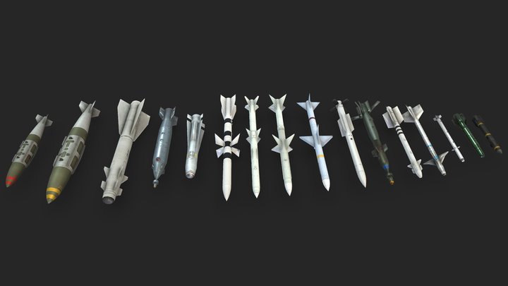 Missile & Bomb Collection - Fighter Jets - Free 3D Model