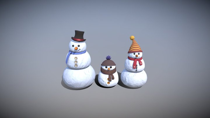 Snowmen 3D Model 3D Model