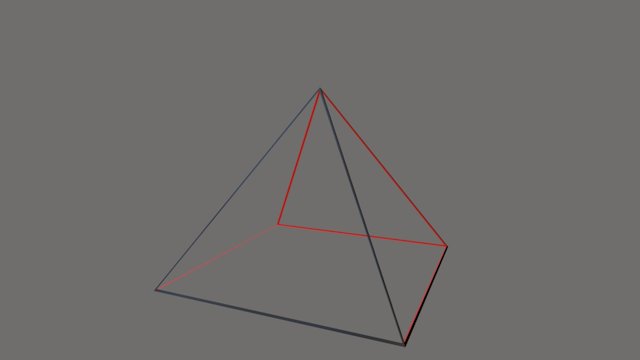 4z Piramide, Draad, Kleur 3D Model